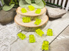 Lime Green Resin Gummy Bear Candy Charms - 11x20mm - 2mm loop holes