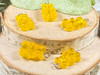 Golden Yellow Resin Gummy Bear Candy Charms - 11x20mm - 2mm loop holes