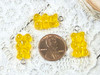 Golden Yellow Resin Gummy Bear Candy Charms - 11x20mm - 2mm loop holes