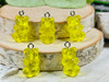 Sunny Yellow Resin Gummy Bear Candy Charms - 11x20mm - 2mm loop holes