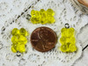 Sunny Yellow Resin Gummy Bear Candy Charms - 11x20mm - 2mm loop holes