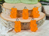 Orange resin gummy bear candy charms - 11x20mm - 2mm loop holes