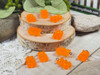 Orange resin gummy bear candy charms - 11x20mm - 2mm loop holes