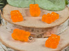 Orange resin gummy bear candy charms - 11x20mm - 2mm loop holes