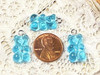 Blue Resin Gummy Bear Charms - 11x20mm - 2mm loop holes