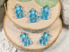 Blue Resin Gummy Bear Charms - 11x20mm - 2mm loop holes