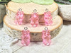 Pink Resin Gummy Bear Charms - 11x20mm - 2mm loop holes