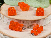 Red Orange Gummy Bear Charms - Measuring 11x20mm - 2mm loop holes