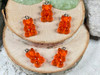 Red Orange Gummy Bear Charms - Measuring 11x20mm - 2mm loop holes
