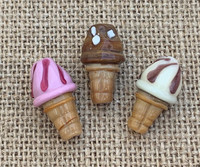 1 | Ice Cream Cone Lampwork Beads
