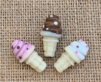  1 | Soft Serve Ice Cream Cone Lampwork Beads