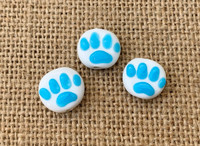 1 | Blue Paw Print Lampwork Glass Beads