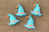 1 | Boo Witch Hat Charms - Blue - Resin