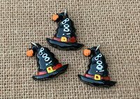 1 | Boo Witch Hat Charms - Black - Resin