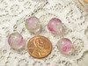 Pink Rose 12mm round lamp work glass beads