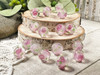 Pink Rose 12mm round lamp work glass beads