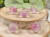 Pink Rose 12mm round lamp work glass beads