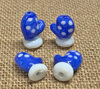 1 | Blue Mitten Beads | Lampwork Glass