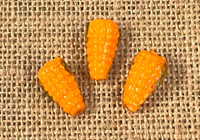 1 | Orange Corn on the Cob Beads | Lampwork Glass 