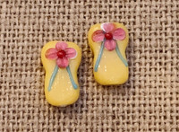 1 | Yellow Flip Flop Sandal Beads | Lampwork Glass