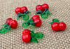 Make a pair of juicy red cherry earrings