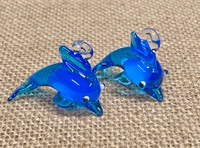 1 | Ocean Blue Dolphin Glass Charms