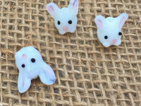 1 | Easter Bunny Beads | Lampwork Glass 