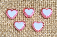 Pink Heart in Heart Acrylic Beads