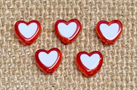 Red Heart in Heart Acrylic Beads