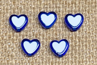 Dark Blue Heart in Heart Acrylic Beads