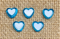 Turquoise Blue Heart in Heart Acrylic Beads