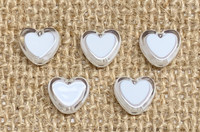 Clear & White Heart in Heart Acrylic Beads