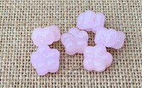 1 | Solid Pink Flower Beads | Lampwork Glass
