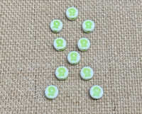 Lime Green Awareness Ribbon Acrylic Beads