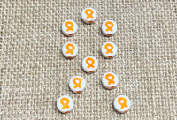 Orange Awareness  Ribbon Acrylic Beads