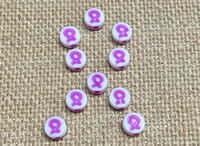 Violet | Orchid Awareness Ribbon Acrylic Beads