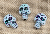 1 | AB Mardi Gras Skull Beads | Acrylic