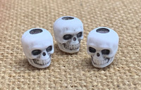25 | Black & White Skull Beads | Acrylic