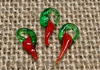25 | Little Red Chili Peppers Glass Charms