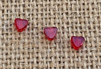 Red Hot Heart Beads - 4mm