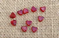 Red Hot Heart Beads - 6mm