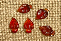 10 | Red Glass Leaf Beads