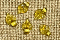 10 | Yellow Glass Leaf Beads