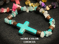 Turquoise Rugged Cross Bracelet
