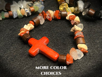 Orange Rugged Cross Bracelet