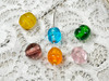 Set of 6 - 1 of each: pink, green, blue, yellow, orange, purple 11x12mm