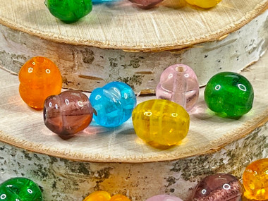 Set of 6 - 1 of each: pink, green, blue, yellow, orange, purple 11x12mm