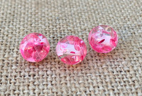 1 | Passionate Pink Speckled Resin Round Beads 