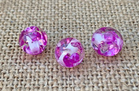 1 | Fuchsia Speckled Resin Round Beads 10mm