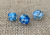 1 | Indigo Blue Speckled Resin Round Beads 10mm